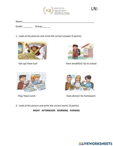 English test 2nd grade