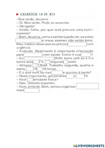 Dias da semana, rotina, preposição, contraçãosamba