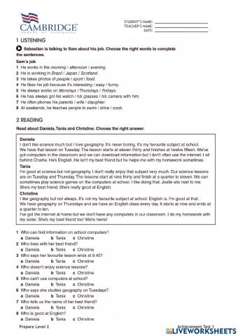 Progress test 11-12 - Prepare 2