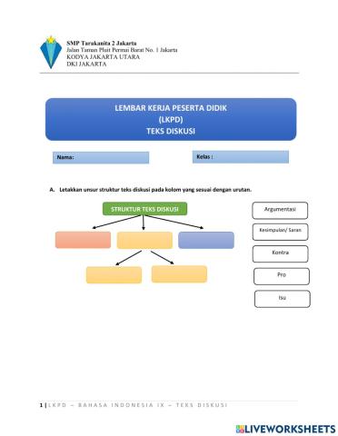 Lkpd teks diskusi - kelas 9