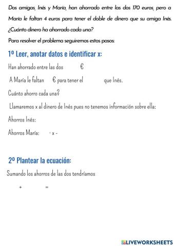 Problema 9 Ecuaciones 1º grado