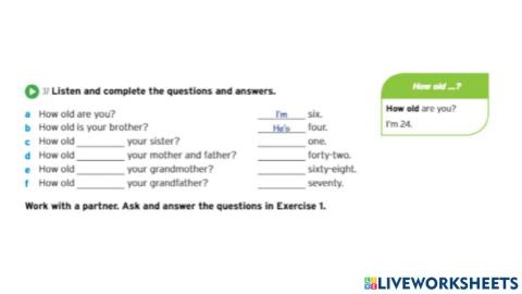 Family and verb to be