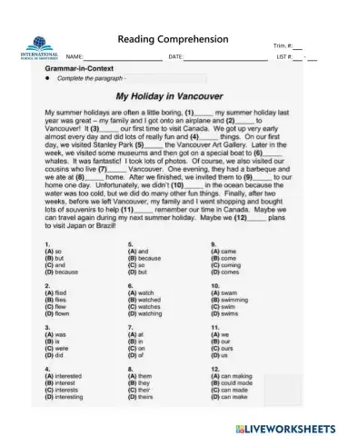 6-Grammar Complete Paragraph