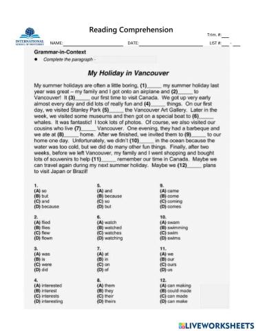 6-Grammar Complete Paragraph