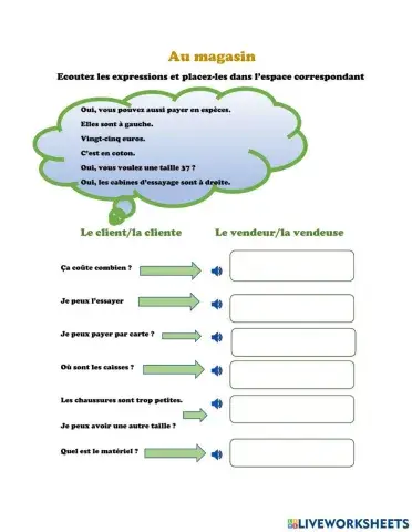 Questions au magasin!