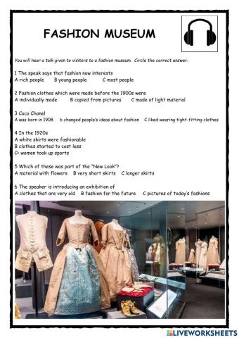 Fashion Museum PET Listening