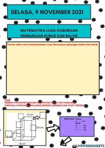 Matematika  Luas Gabungan kubus dan balok