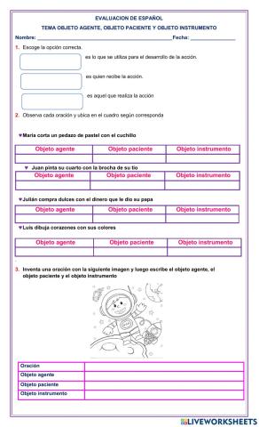 Objeto agente-paciente -instrumento