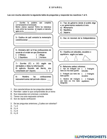 Examen Español
