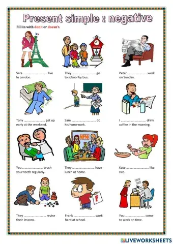 Present simple: Negative