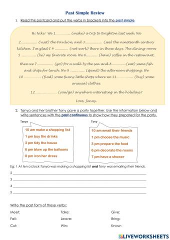 Past Simple - Past Continuous