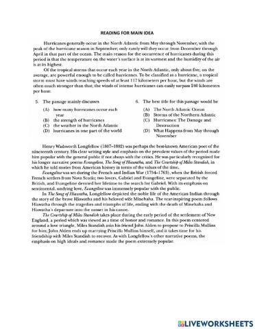 Reading for main idea