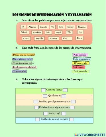 Signos de interrogación y exclamación