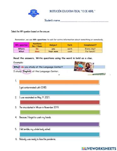 Wh questions past tense