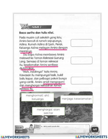 Baca cerita dan tulis nilai