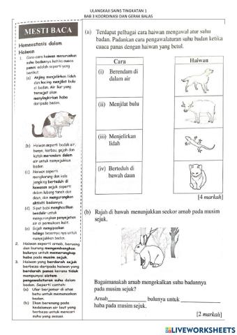 Koordinasi dan gerak balas