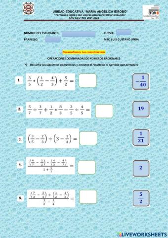 Operaciones combinadas