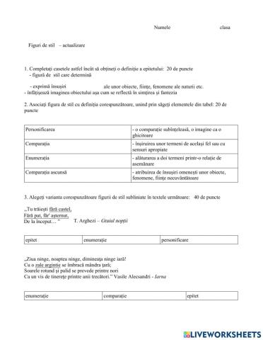 Figuri de stil - Actualizare