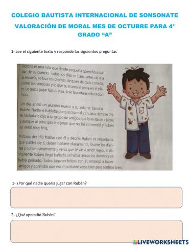 Valoración de Moral mes de Octubre