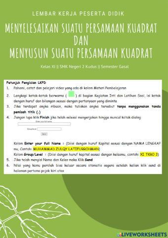 LKPD Menyelesaikan dan Menyusun PK