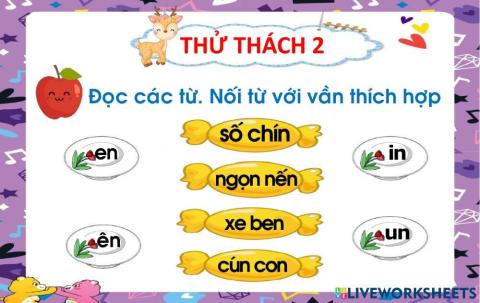 Tiếng Việt- en, ên, un, in