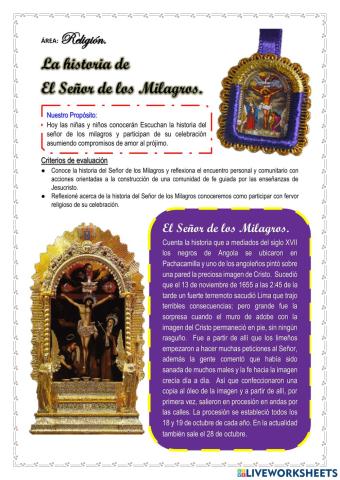 La historia de  El Señor de los Milagros.