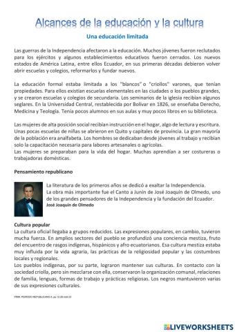 Alcances de la educación y la cultura en el ecuador