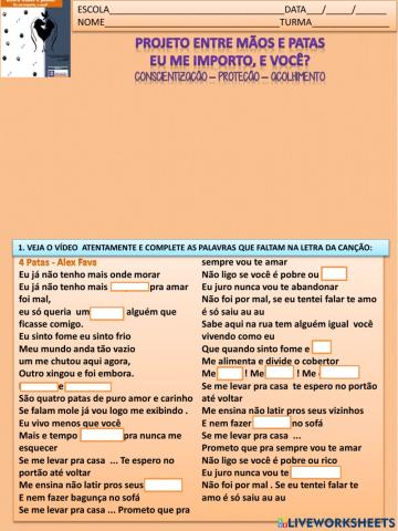 Projeto entre mãos e patas