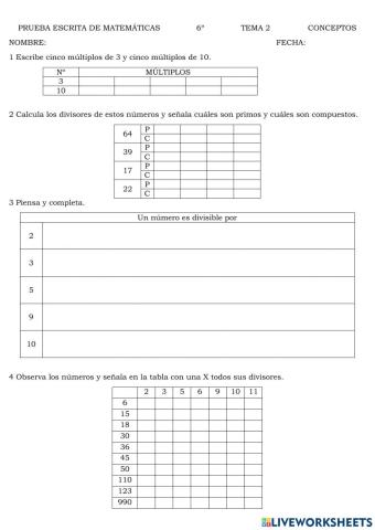 Multiplos y divisores