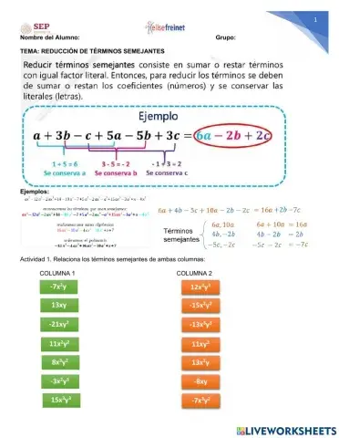 Reducción de términos