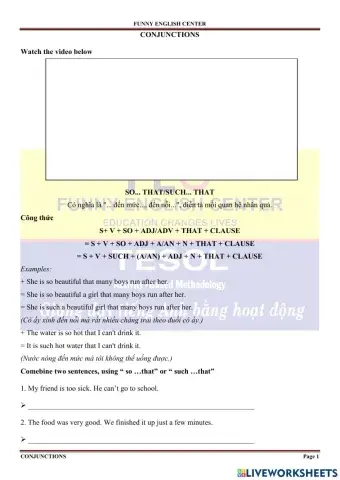 Conjunctions practice 1-so-such-that