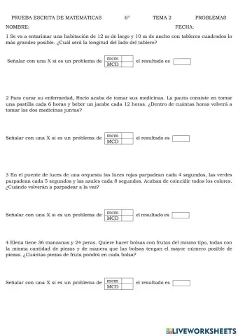 6 PROBLEMAS MCD Y mcm