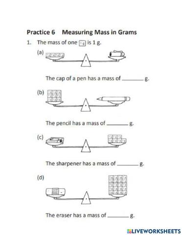 Measuring mass in grams