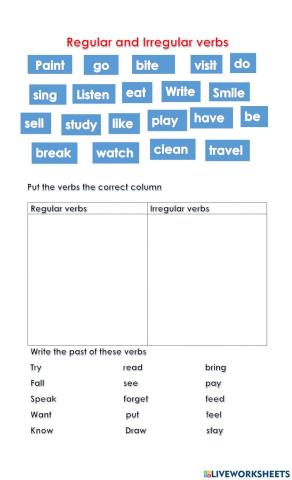 Regular and irregular verbs