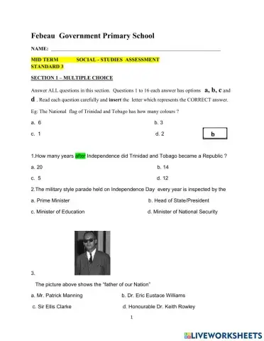 Social Studies Assessment