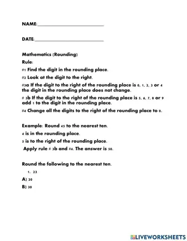 Round to tens, hundreds, thousands