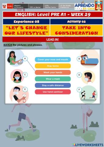 Week 29 - ENGLISH PRE A1 - Experience 8 - Activity 2. Take into consideration