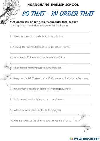 So that - in order that