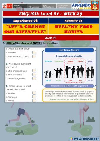 Week 29 - ENGLISH A1 - Experience 8 - Activity 2. Healthy food habits