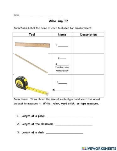 Measurement tools