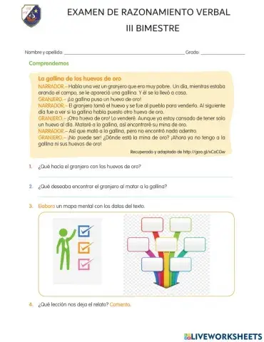Examen de Razonamiento verbal