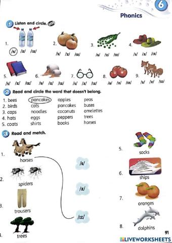Phonics -s- sounds -z- sounds -iz- sounds