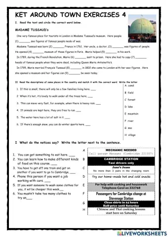 KET Around Town Exercises 4