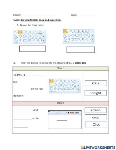 Drawing straight and curve line