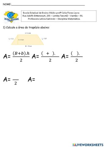 Área do trapézio