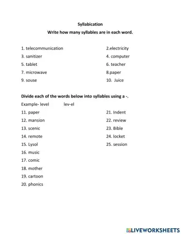 Syllabication
