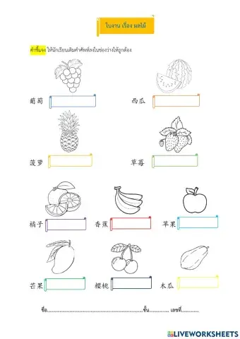 ผลไม้ 水果