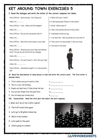 KET Around Town Exercises 5