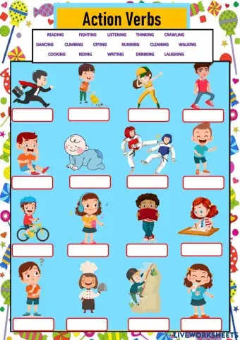 Action verbs vocabulary