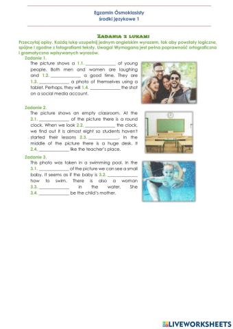 E8 Środki językowe - zadania z lukami 1